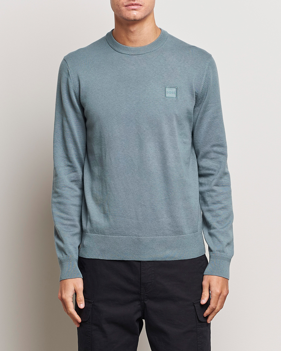 Hombres | Jerséis y prendas de punto | BOSS ORANGE | Kanovano Knitted Sweater Open Green