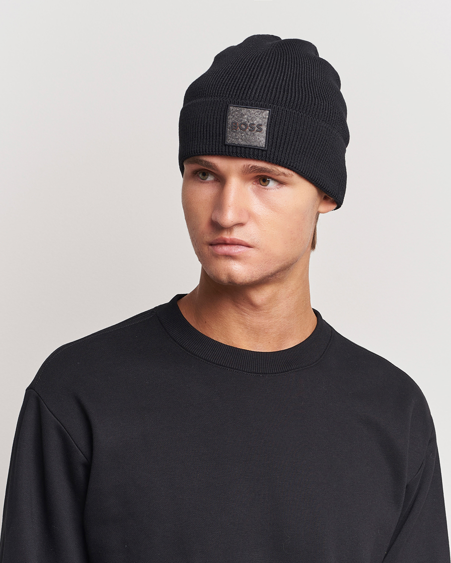 Hombres | BOSS ORANGE Foxxy Logo Beanie Black | BOSS ORANGE | Foxxy Logo Beanie Black