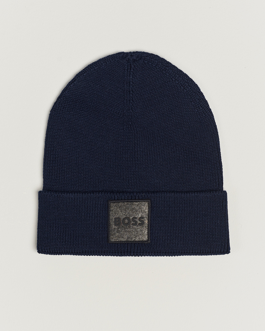 Hombres | BOSS ORANGE Foxxy Logo Beanie Dark Blue | BOSS ORANGE | Foxxy Logo Beanie Dark Blue