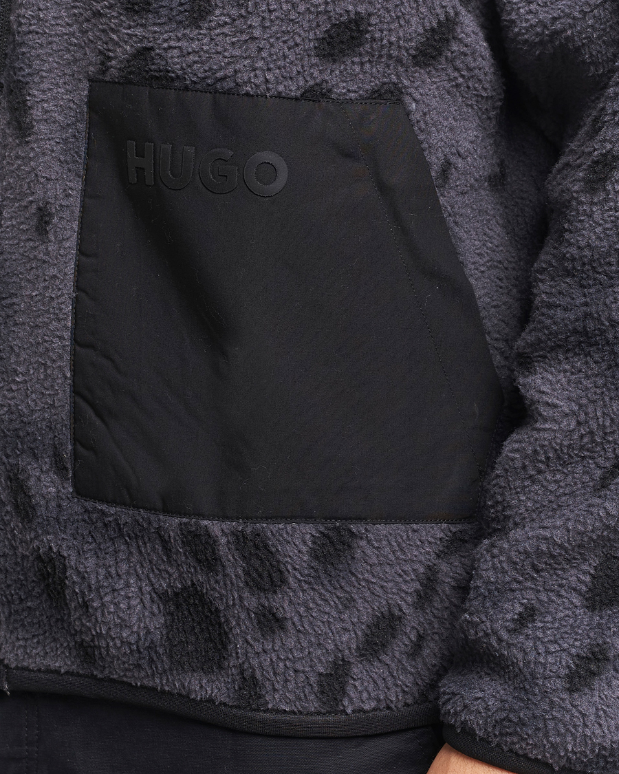 Hombres | Jerséis y prendas de punto | HUGO | Deleriac Teddy Full Zip Dark Grey