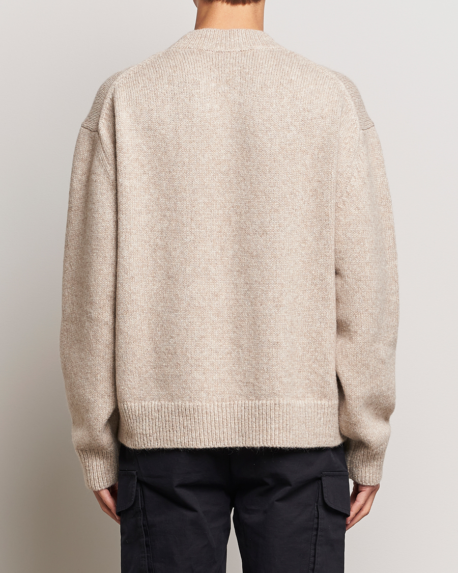 Hombres | Jerséis y prendas de punto | HUGO | Seese Knitted Sweater Light Beige