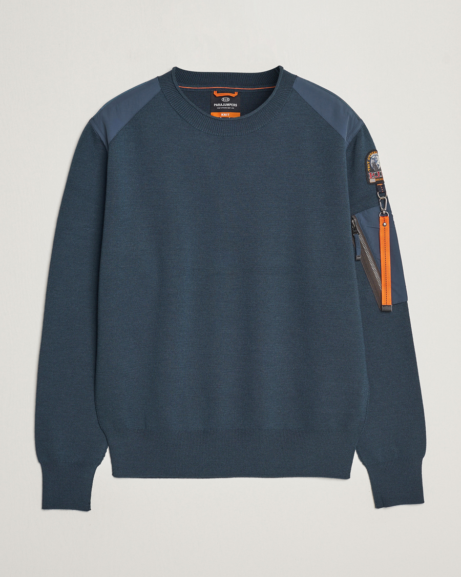 Hombres | Jerséis y prendas de punto | Parajumpers | Braw Rescue Knitted Crew Neck Dark Avio