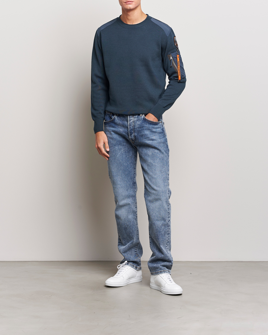 Hombres | Jerséis y prendas de punto | Parajumpers | Braw Rescue Knitted Crew Neck Dark Avio