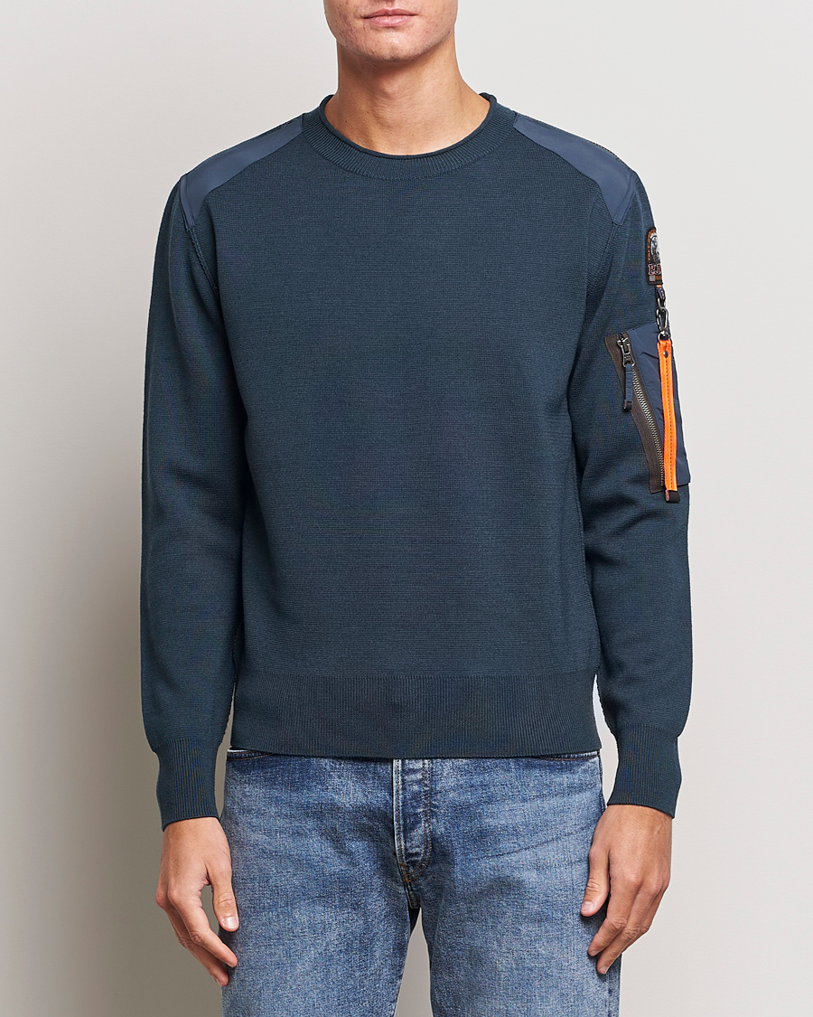 Hombres | Jerséis y prendas de punto | Parajumpers | Braw Rescue Knitted Crew Neck Dark Avio