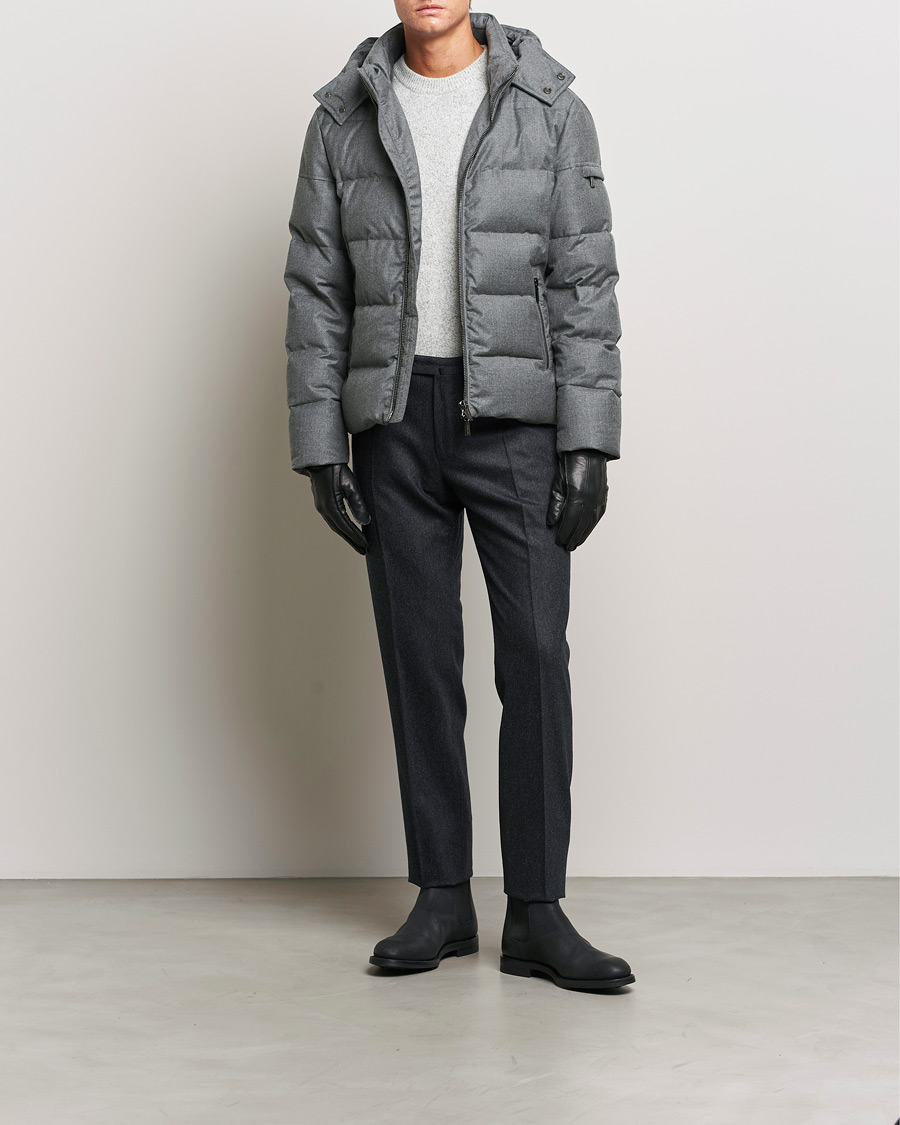 Hombres | Abrigos y chaquetas | MooRER | Brett Wool/Cashmere Hooded Jacket Grey