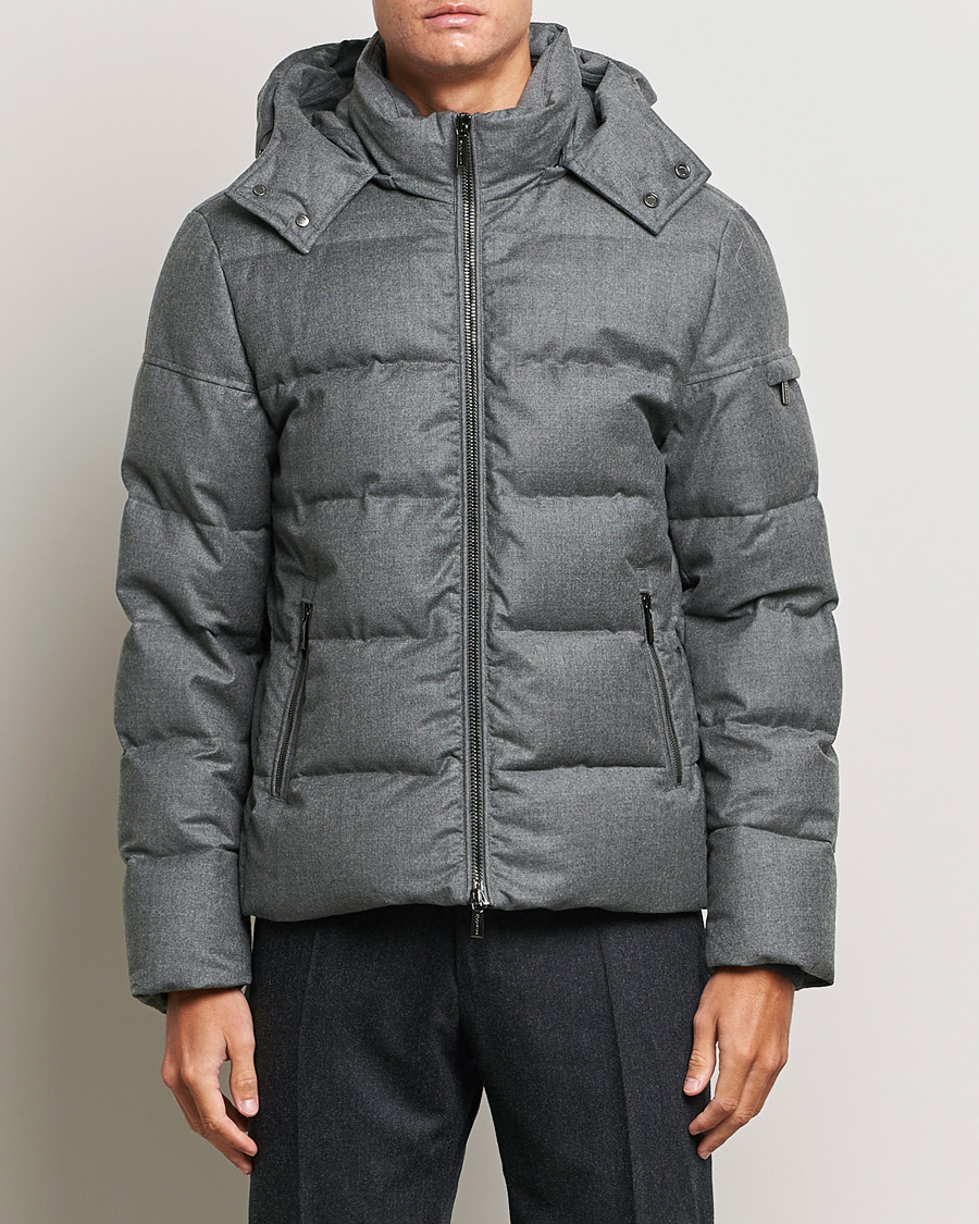 Hombres | Abrigos y chaquetas | MooRER | Brett Wool/Cashmere Hooded Jacket Grey