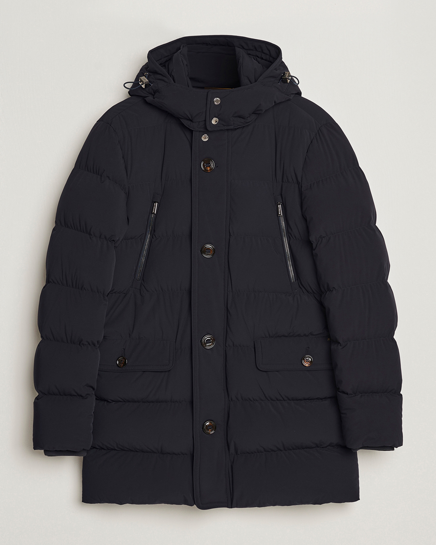 Hombres | Abrigos y chaquetas | MooRER | Gorner Water resistant Nylon Parka Navy