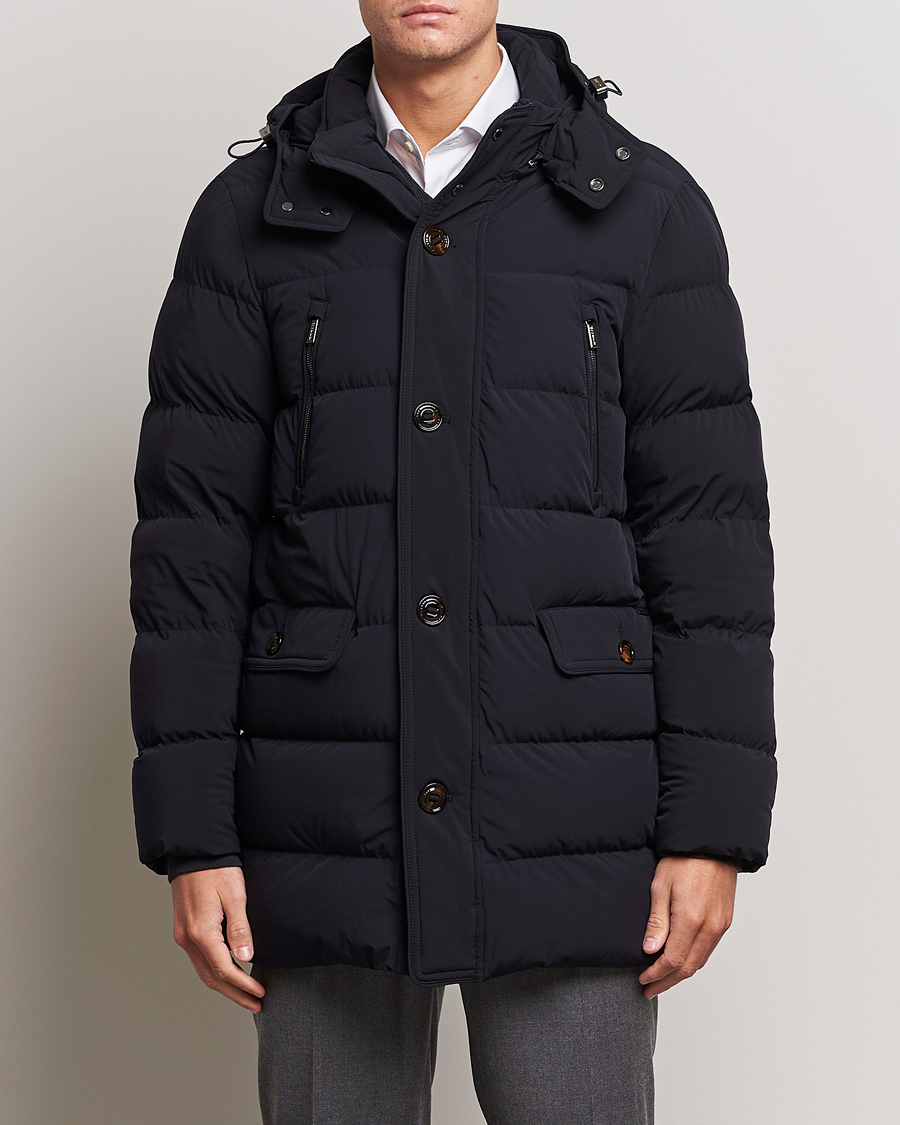 Hombres | Abrigos y chaquetas | MooRER | Gorner Water resistant Nylon Parka Navy