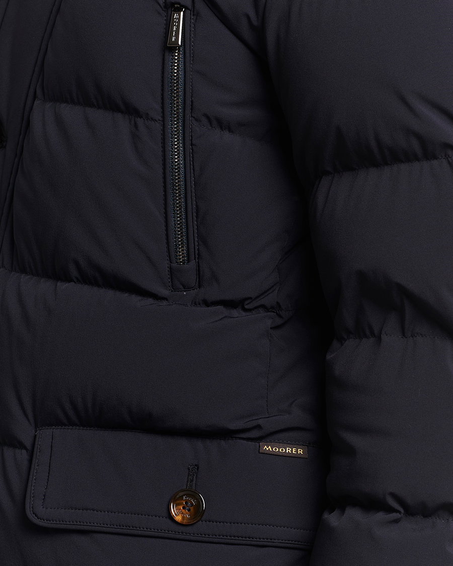 Hombres | Abrigos y chaquetas | MooRER | Gorner Water resistant Nylon Parka Navy
