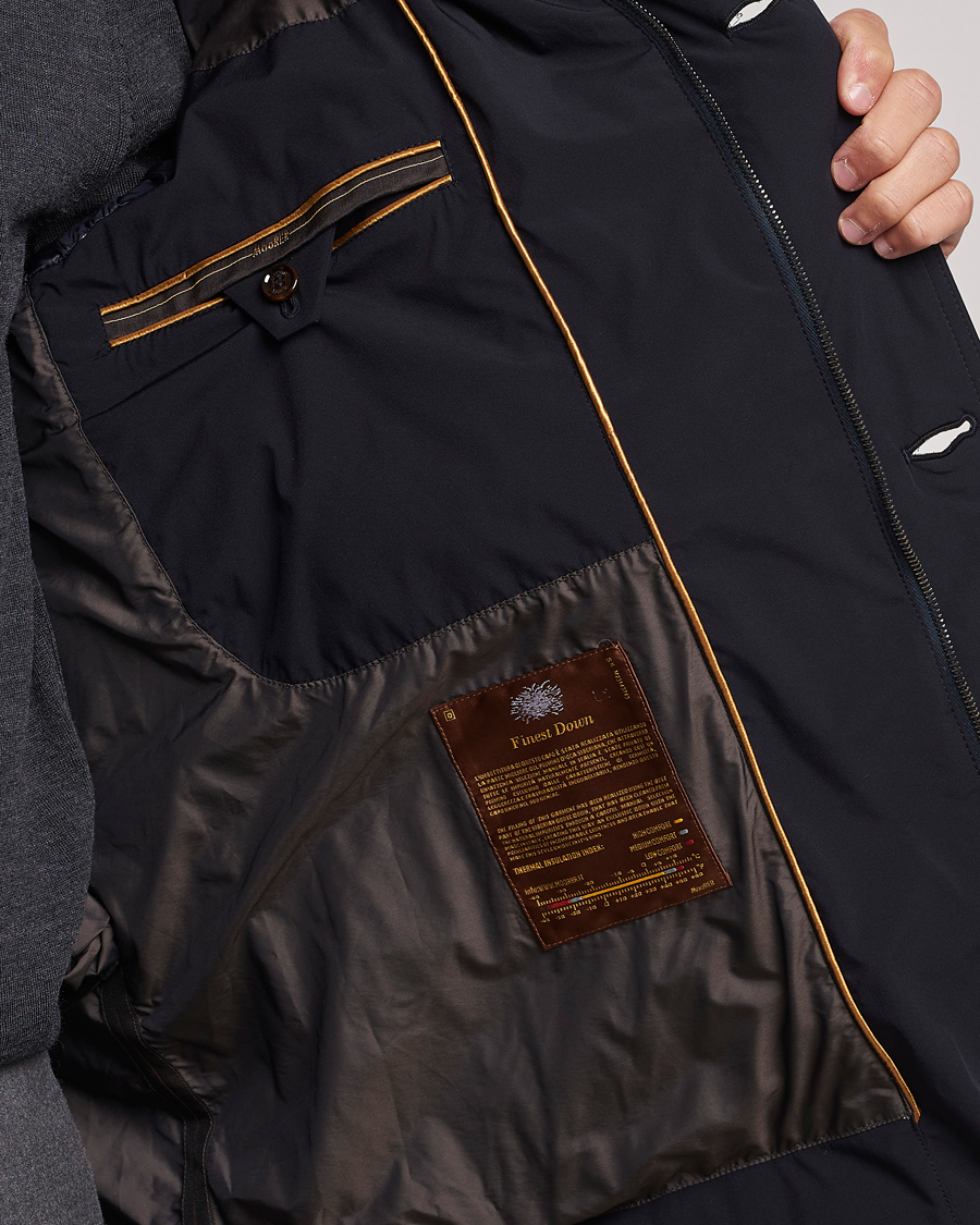 Hombres | Abrigos y chaquetas | MooRER | Gorner Water resistant Nylon Parka Navy