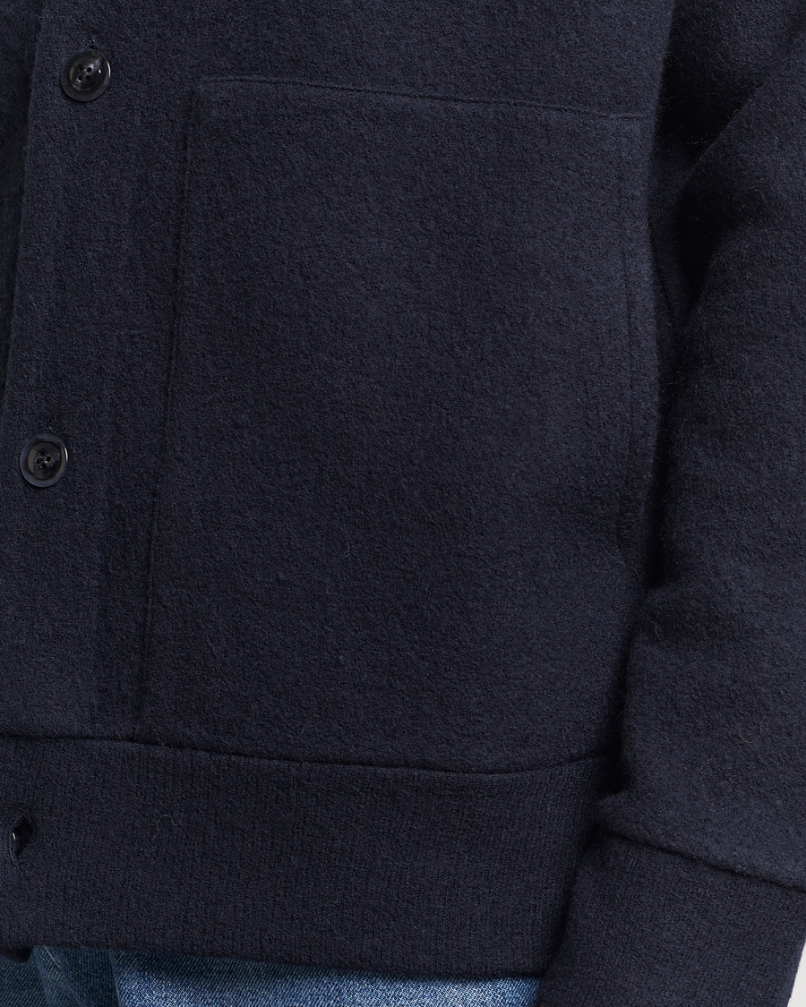Hombres | Jerséis y prendas de punto | NN07 | Ice Boiled Wool Cardigan Navy Blue