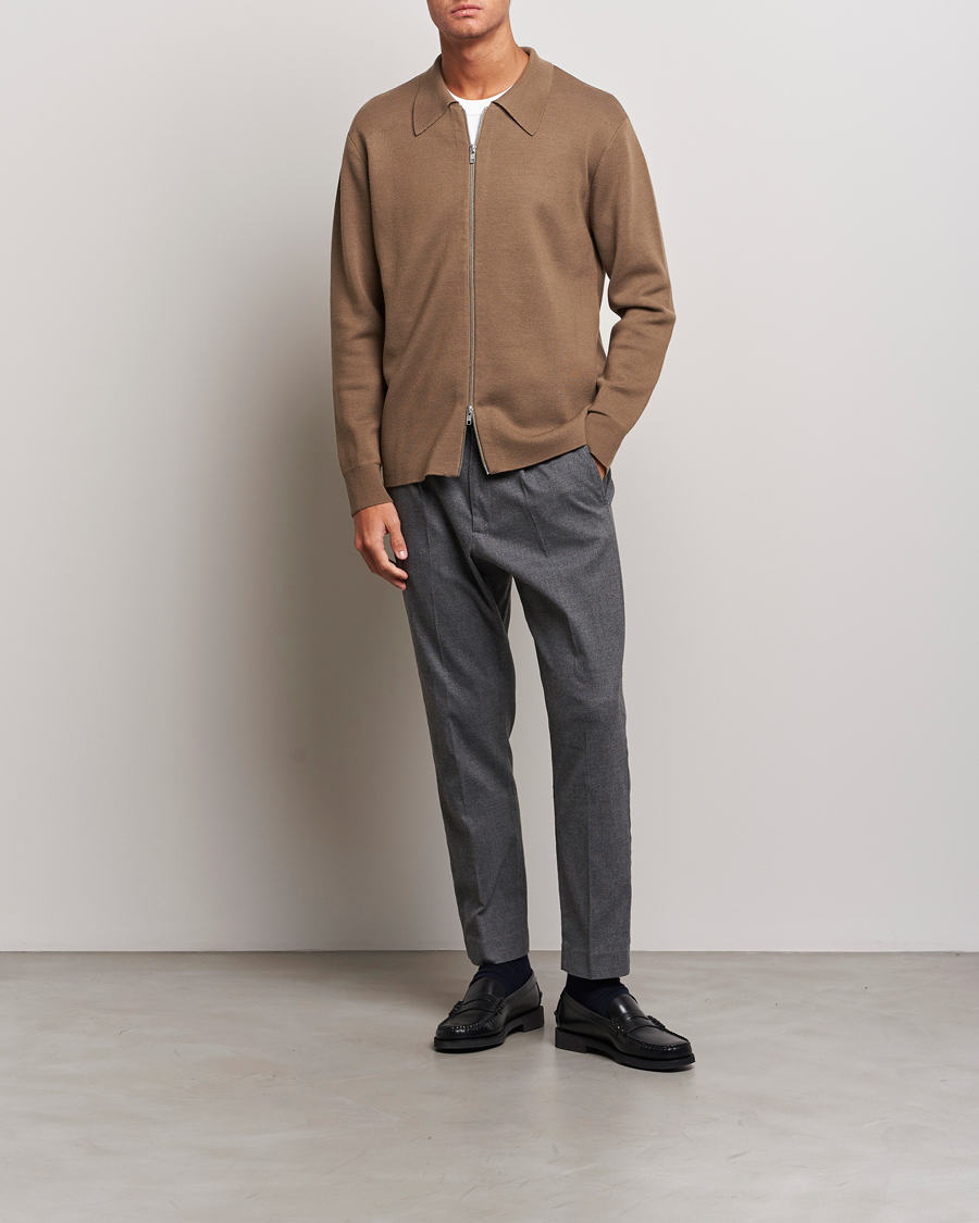 Hombres | Jerséis y prendas de punto | NN07 | Harald Knitted Full Zip Shitake