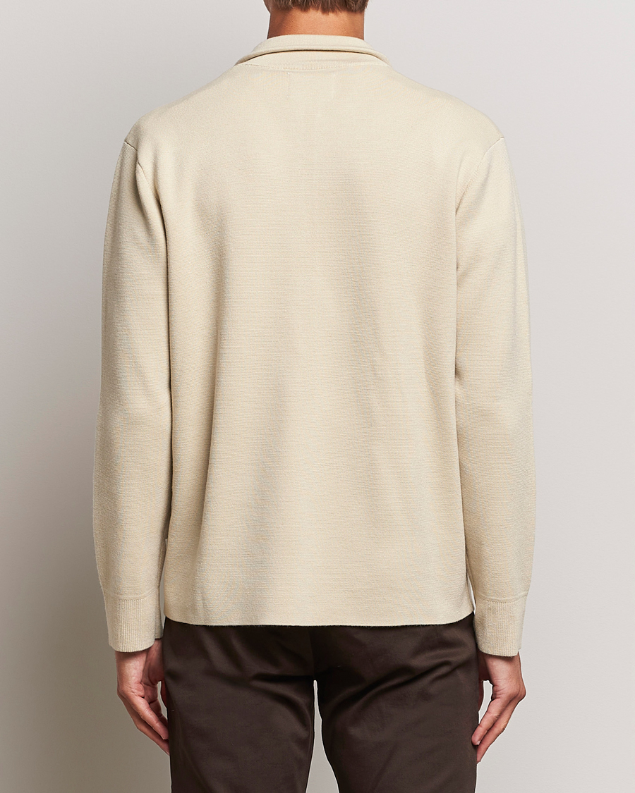 Hombres | Jerséis y prendas de punto | NN07 | Harald Cotton/Modal Half Zip Ecru