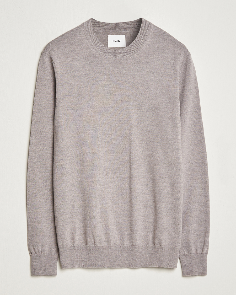 Hombres | Jerséis y prendas de punto | NN07 | Ted Merino Crew Neck Pullover Stone Melange