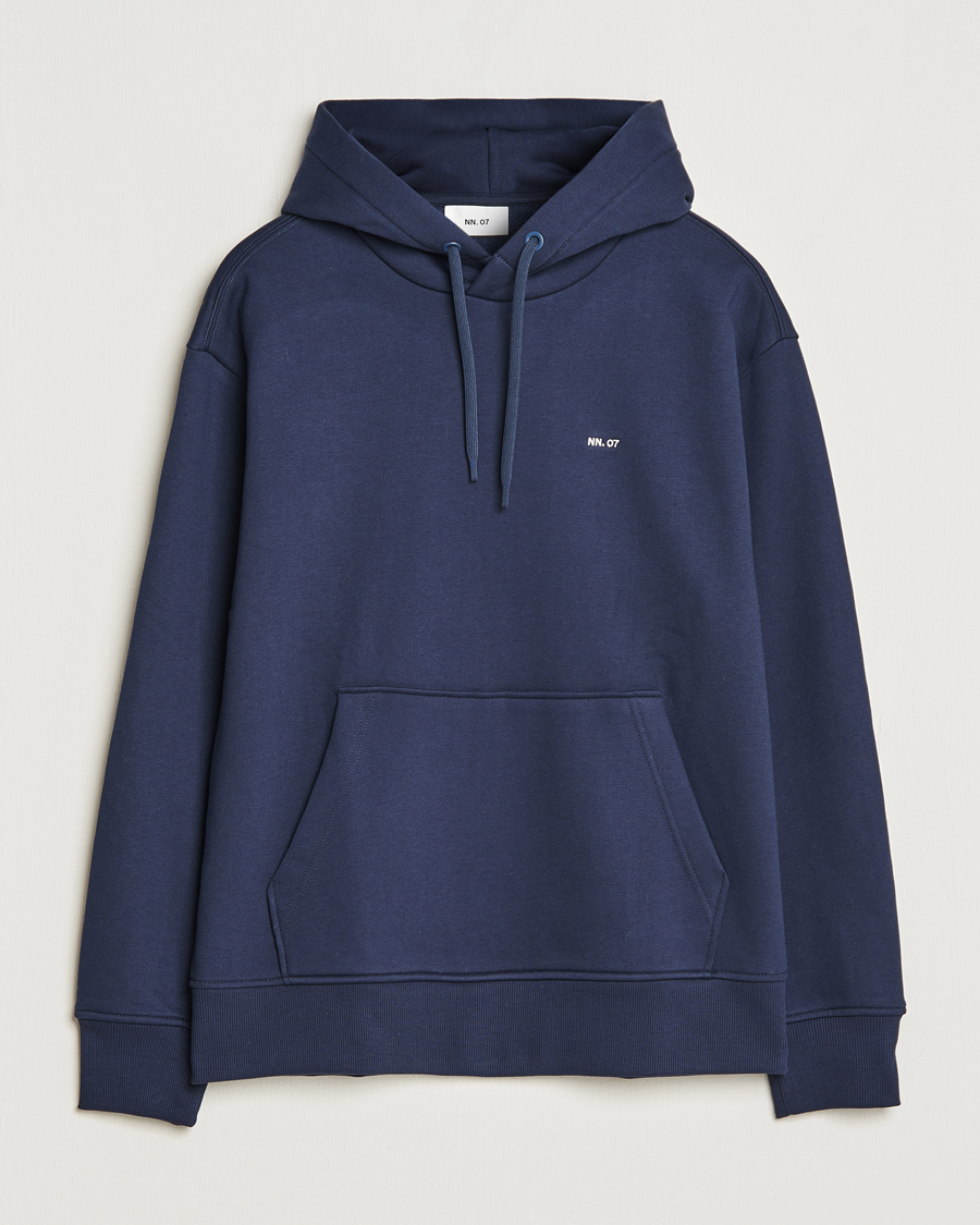 Hombres | Jerséis y prendas de punto | NN07 | Briggs Logo Hoodie Navy Blue