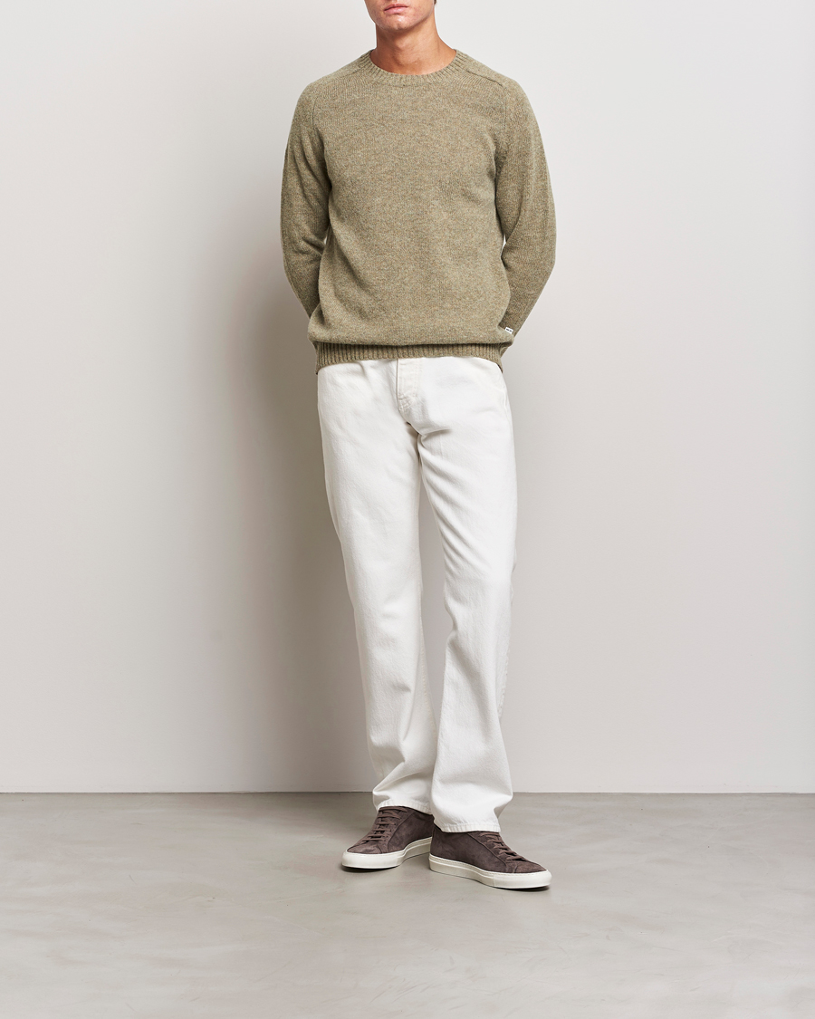 Hombres | Jerséis y prendas de punto | NN07 | Nathan Brushed Crew Neck Elmwood