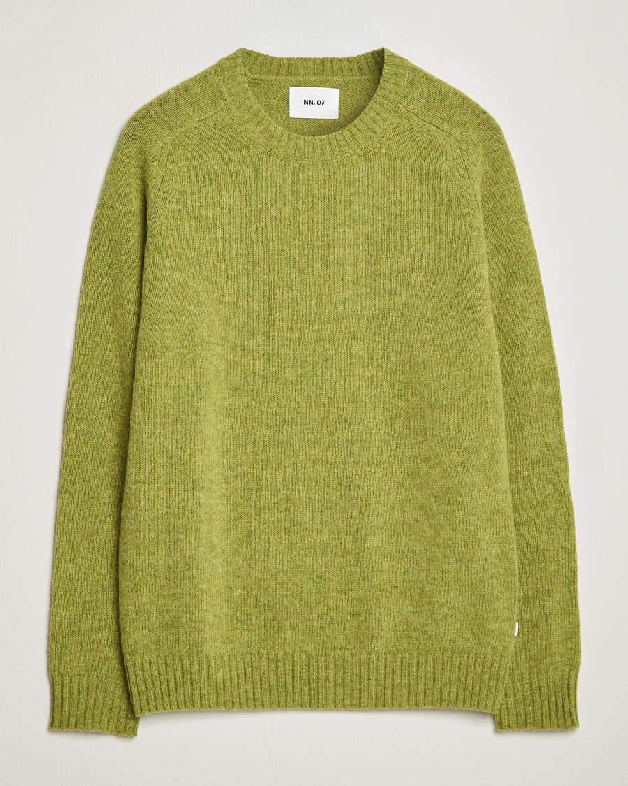 Hombres | Jerséis y prendas de punto | NN07 | Nathan Brushed Crew Neck Daiquiri Green