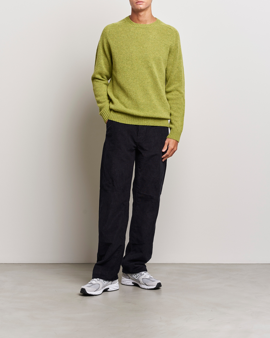 Hombres | Jerséis y prendas de punto | NN07 | Nathan Brushed Crew Neck Daiquiri Green
