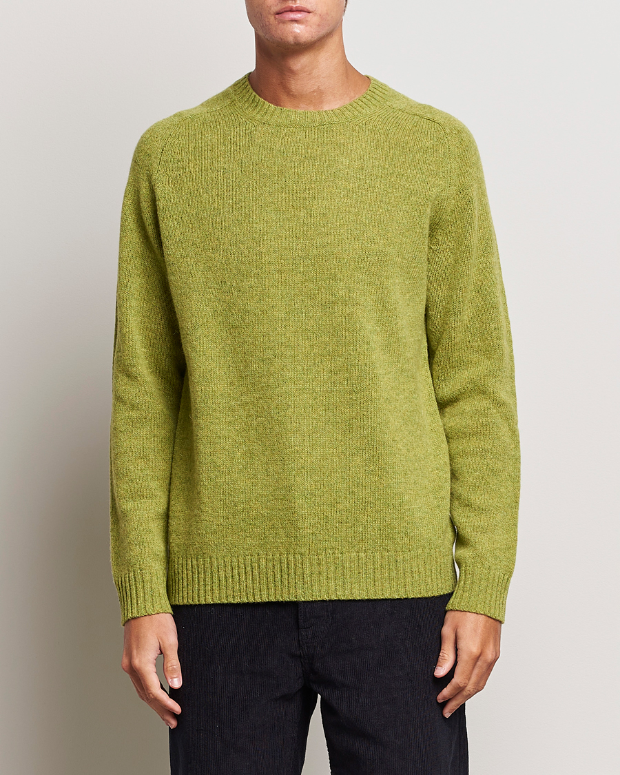 Hombres | Jerséis y prendas de punto | NN07 | Nathan Brushed Crew Neck Daiquiri Green
