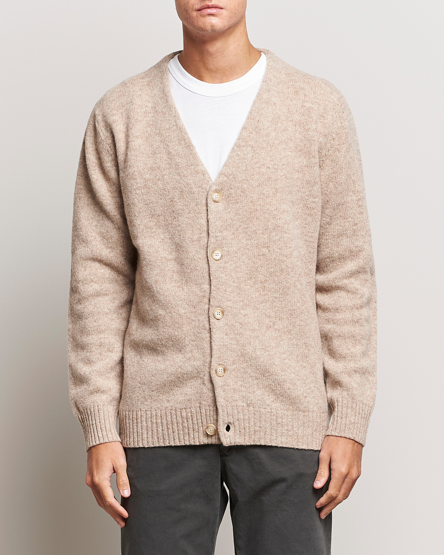 Hombres | Jerséis y prendas de punto | NN07 | Nathan Brushed Cardigan Khaki Melange
