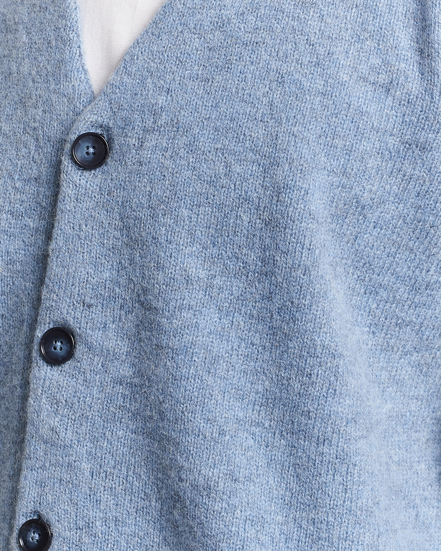 Hombres | Jerséis y prendas de punto | NN07 | Nathan Brushed Cardigan Light Blue Melange