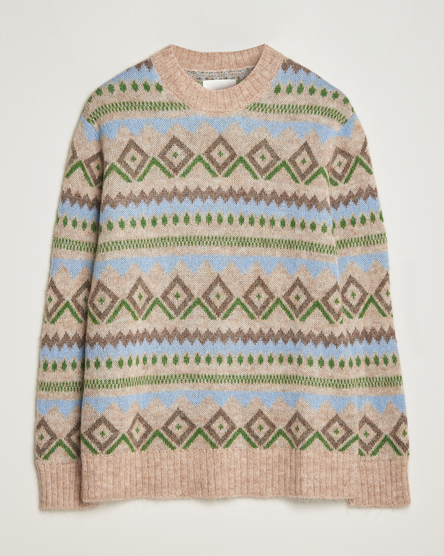 Hombres | Jerséis y prendas de punto | NN07 | Morgan Wool Fairisle Sweater Nature Melange