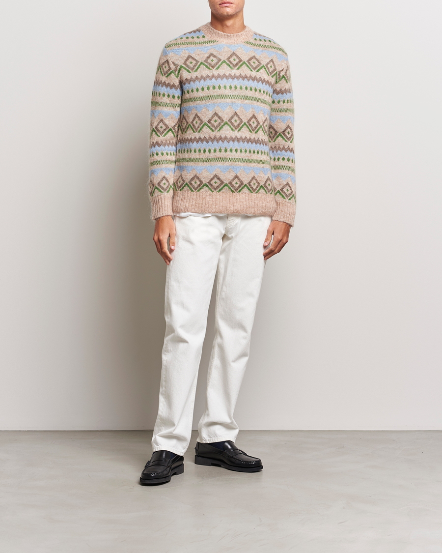 Hombres | Jerséis y prendas de punto | NN07 | Morgan Wool Fairisle Sweater Nature Melange