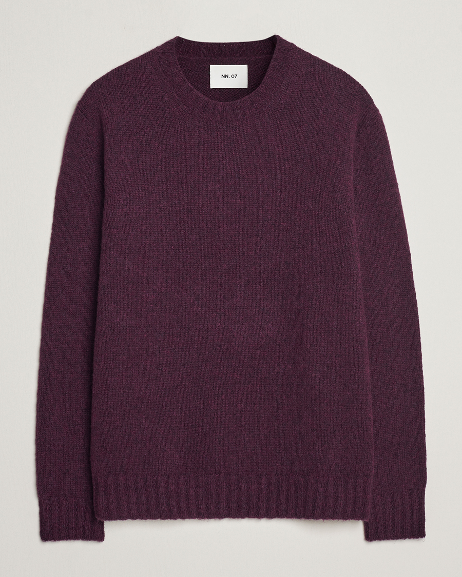 Hombres | Jerséis y prendas de punto | NN07 | Lee Brushed Wool Crew Neck Plum