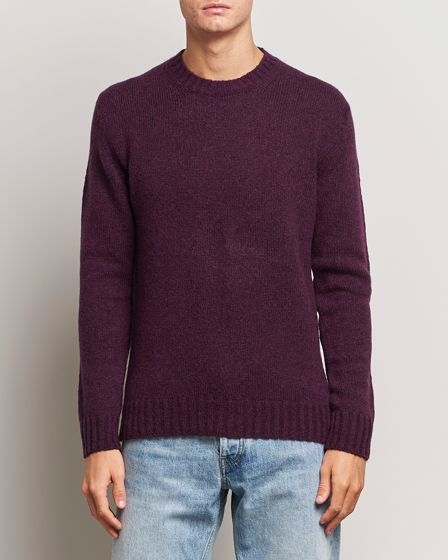 Hombres | Jerséis y prendas de punto | NN07 | Lee Brushed Wool Crew Neck Plum