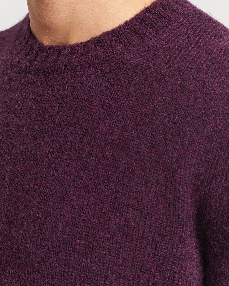 Hombres | Jerséis y prendas de punto | NN07 | Lee Brushed Wool Crew Neck Plum