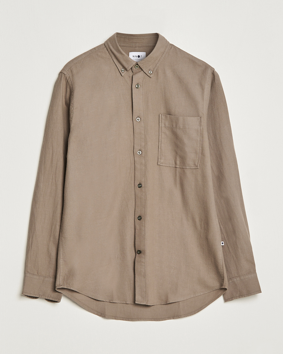 Hombres | Camisas | NN07 | Arne Brushed Flannel Shirt Dark Clay