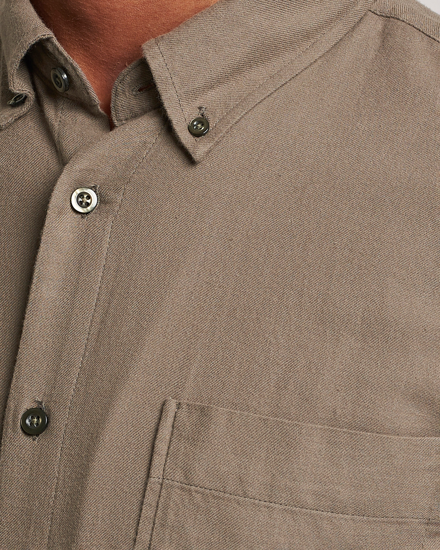 Hombres | Camisas | NN07 | Arne Brushed Flannel Shirt Dark Clay