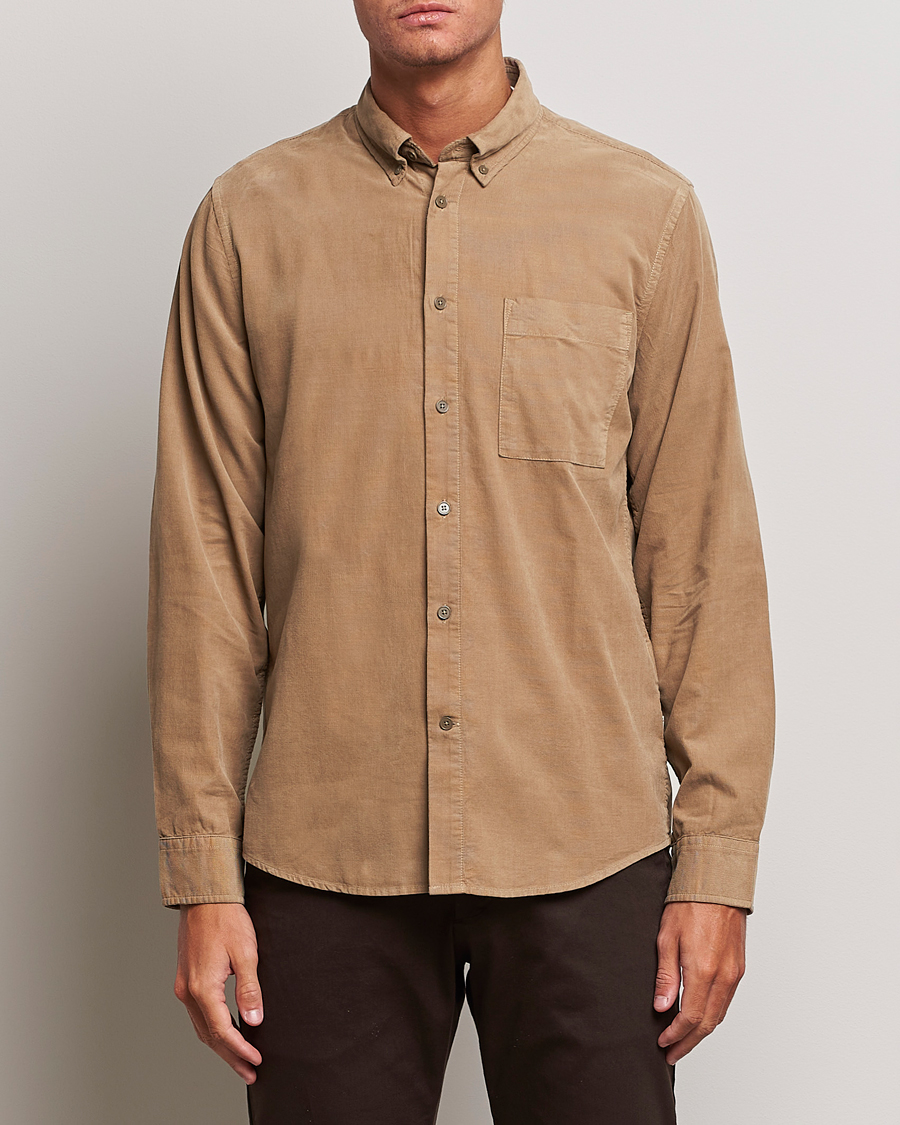 Hombres | Camisas | NN07 | Arne Baby Cord Shirt Shitake