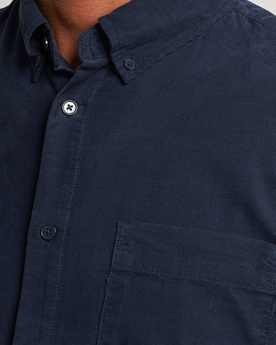 Hombres | Camisas | NN07 | Arne Baby Cord Shirt Navy Blue