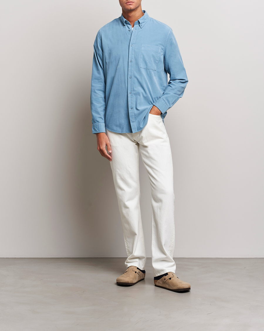 Hombres | Camisas | NN07 | Arne Baby Cord Shirt Dust Blue