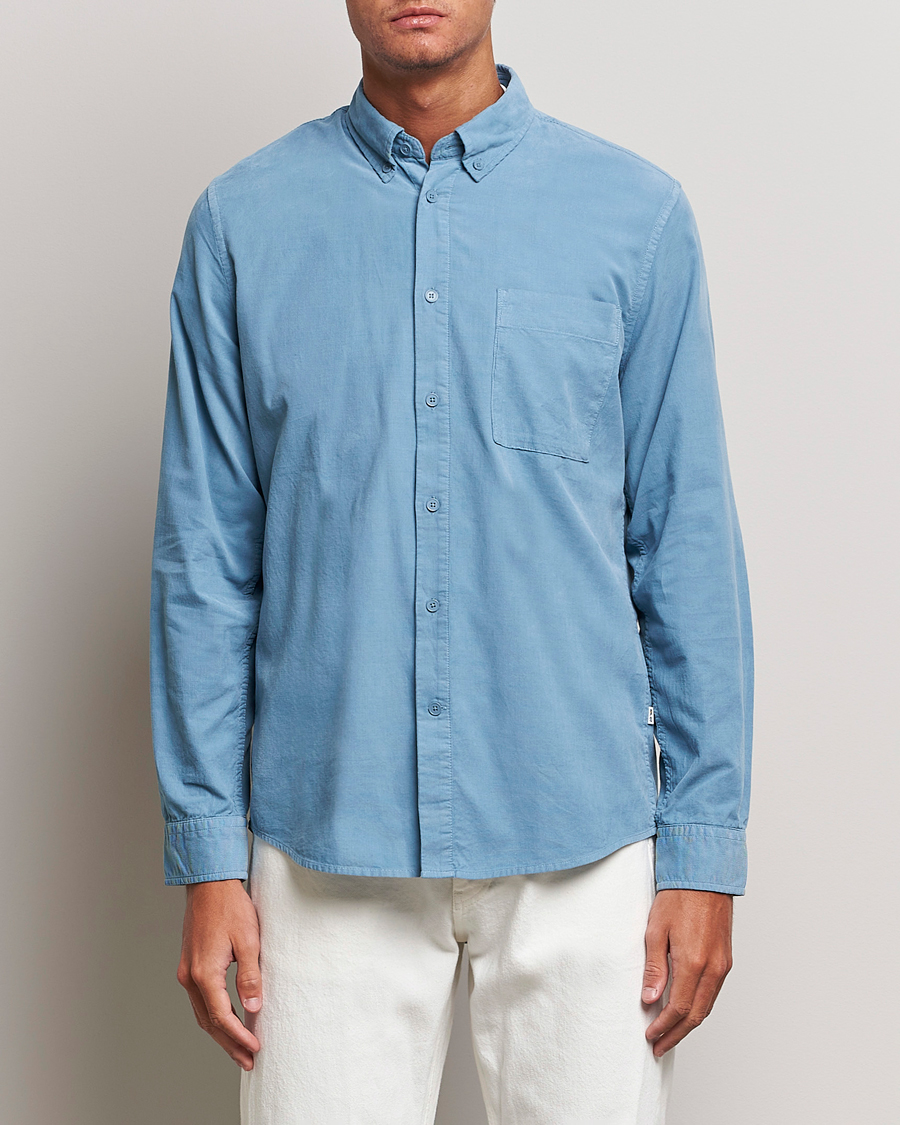 Hombres | Camisas | NN07 | Arne Baby Cord Shirt Dust Blue
