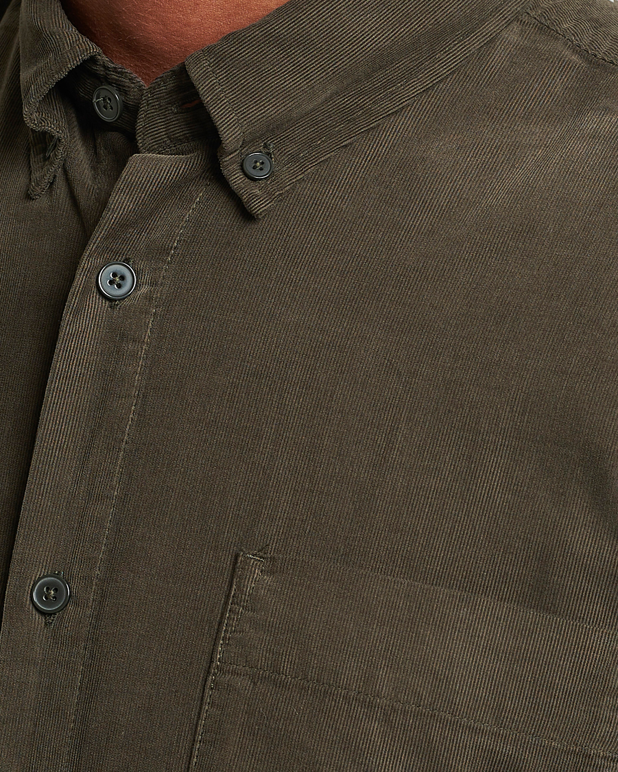 Hombres | Camisas | NN07 | Arne Baby Cord Shirt Dark Army