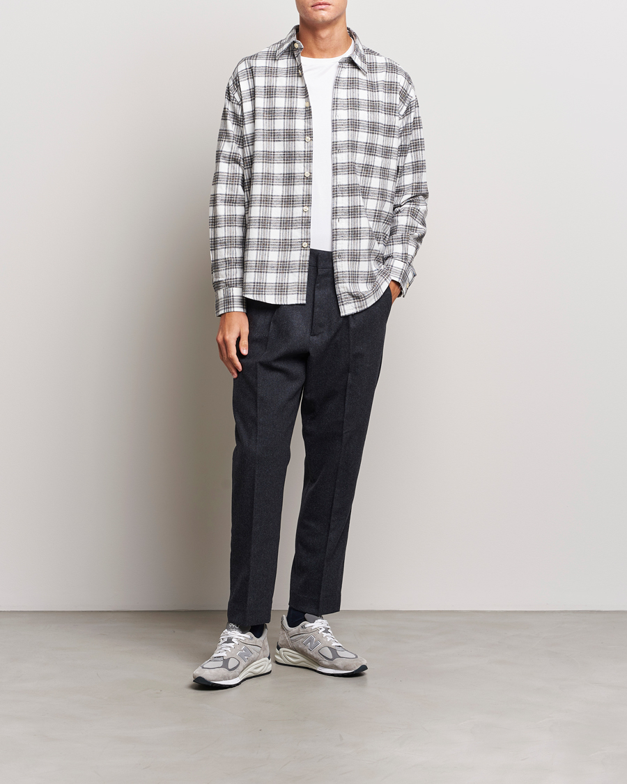 Hombres | Camisas | NN07 | Deon Brushed Flannel Checked Shirt Cream/Brown