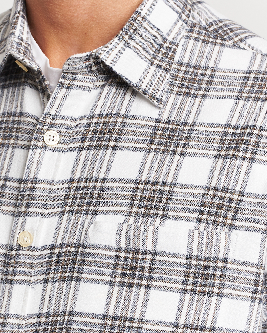 Hombres | Camisas | NN07 | Deon Brushed Flannel Checked Shirt Cream/Brown