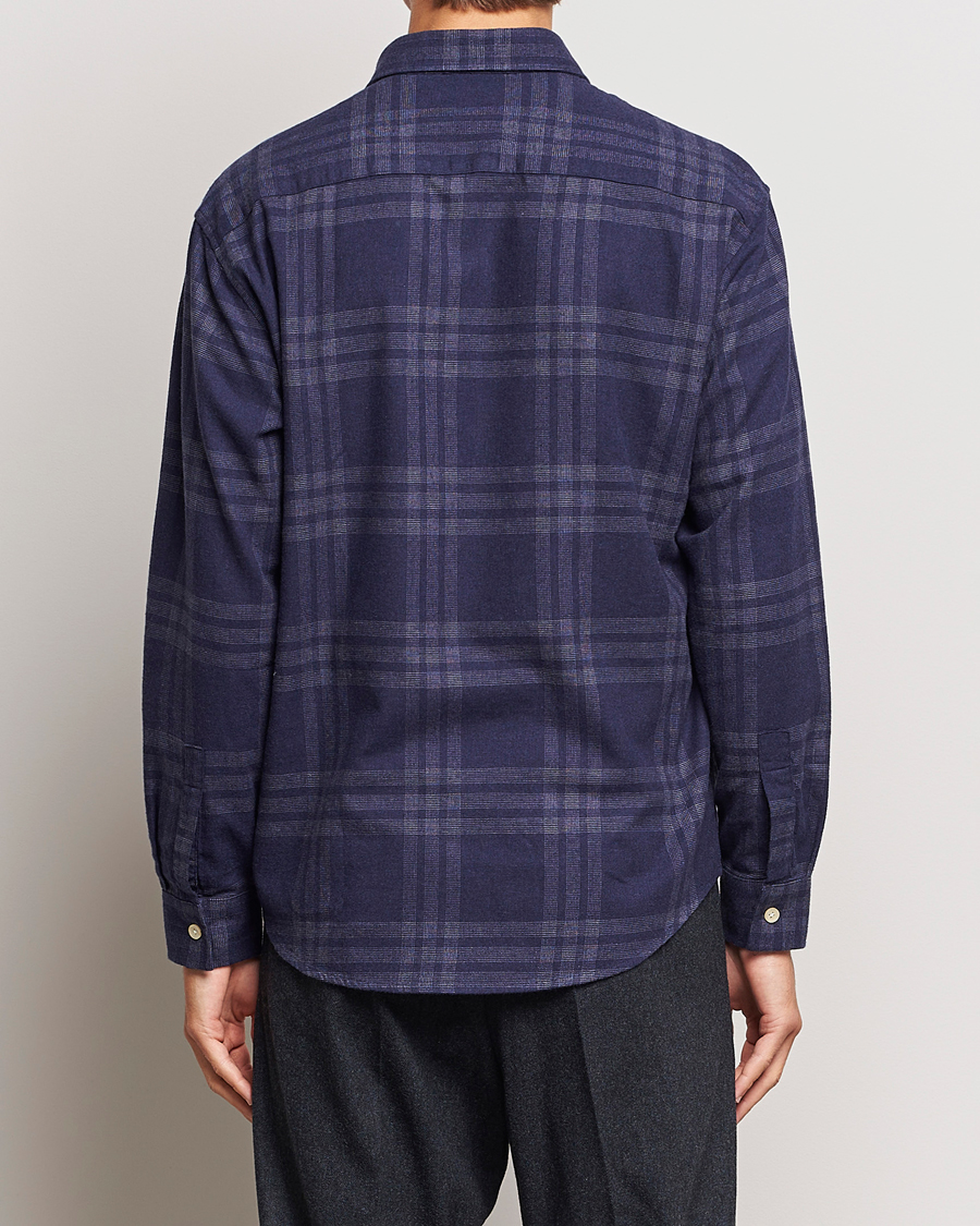 Hombres | Camisas | NN07 | Deon Brushed Flannel Checked Shirt Navy Blue