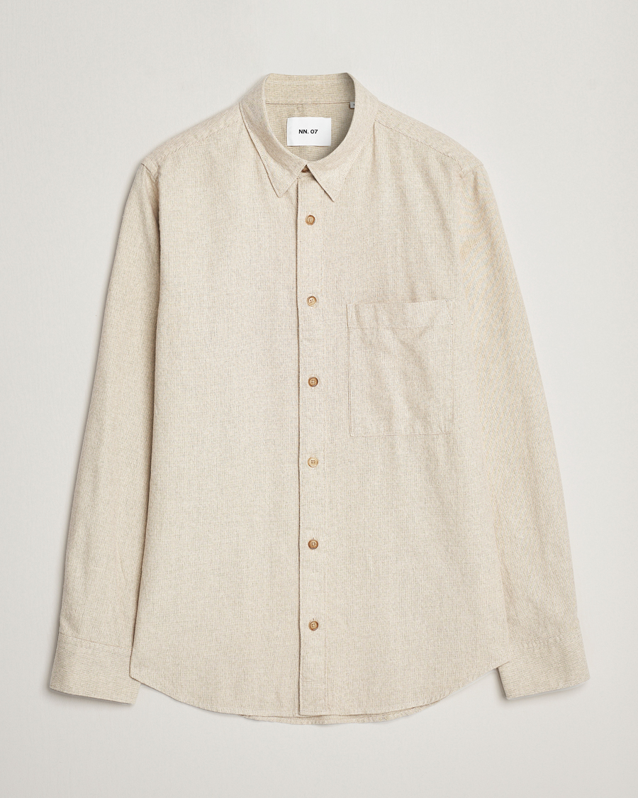 Hombres | Camisas | NN07 | Cohen Brushed Flannel Shirt Off White