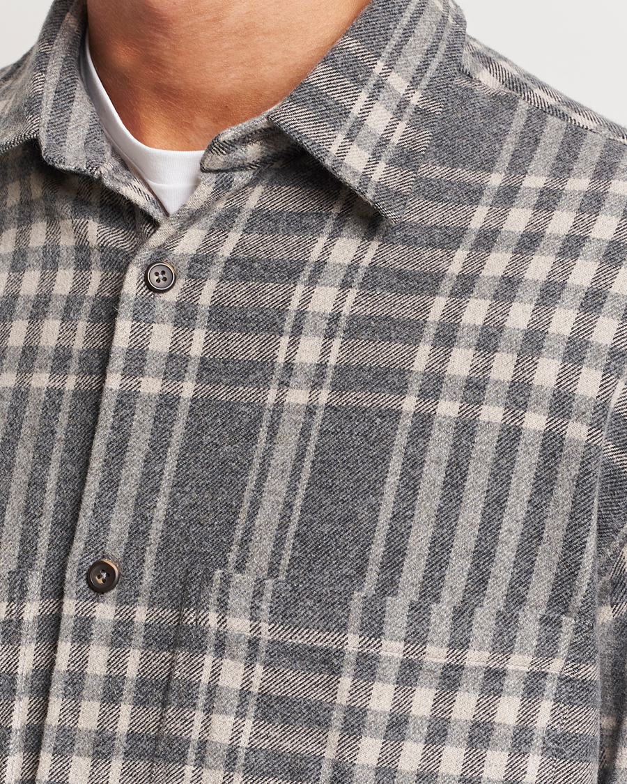 Hombres | Camisas | NN07 | Freddie Checked Overshirt Grey/Cream
