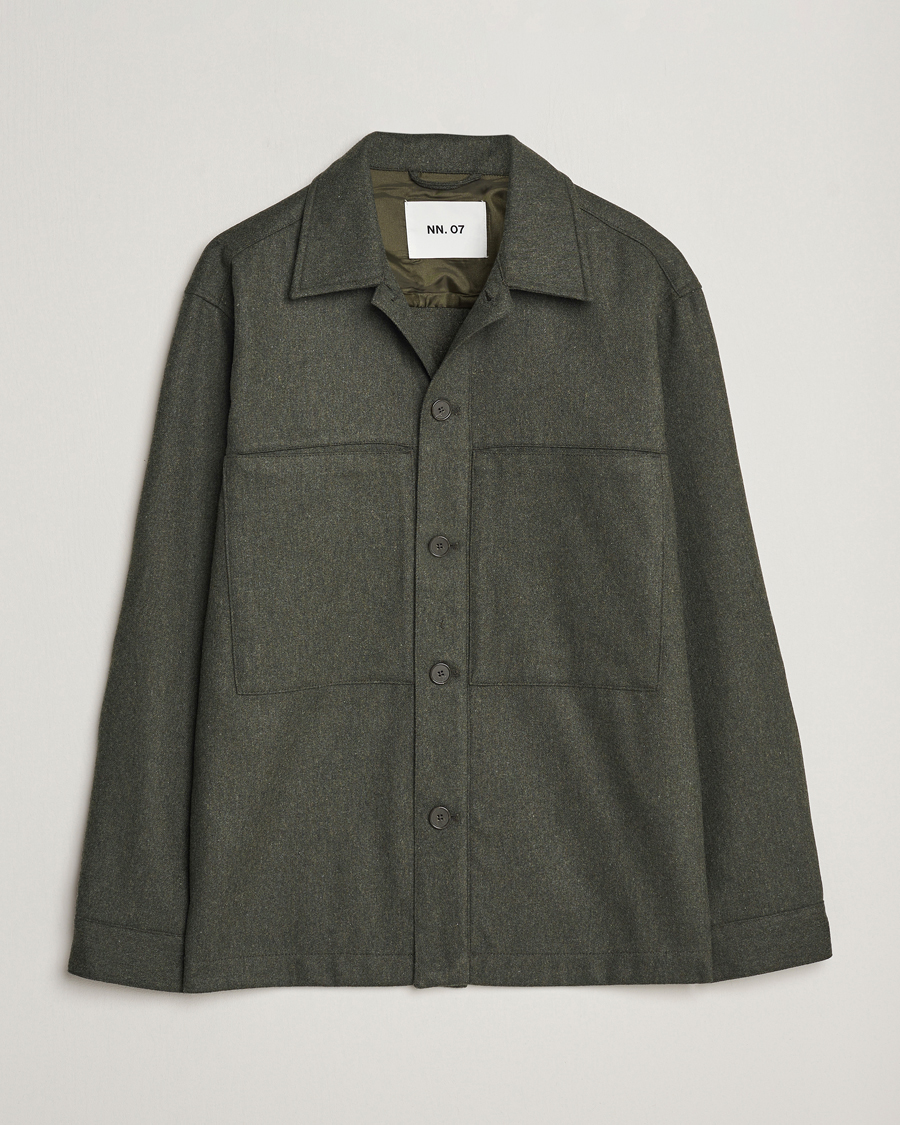 Hombres | Camisas | NN07 | Isak Pocket Overshirt Dark Green