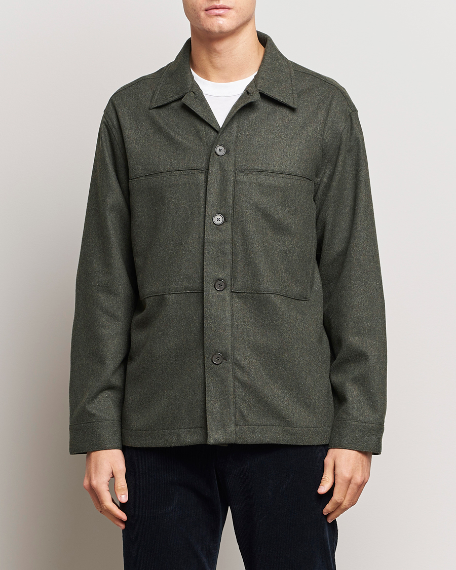Hombres | Camisas | NN07 | Isak Pocket Overshirt Dark Green