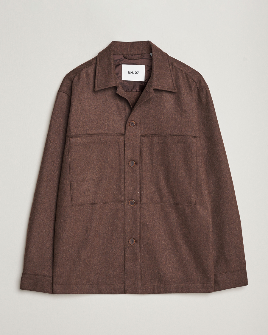Hombres | Camisas | NN07 | Isak Pocket Overshirt Demitasse Brown