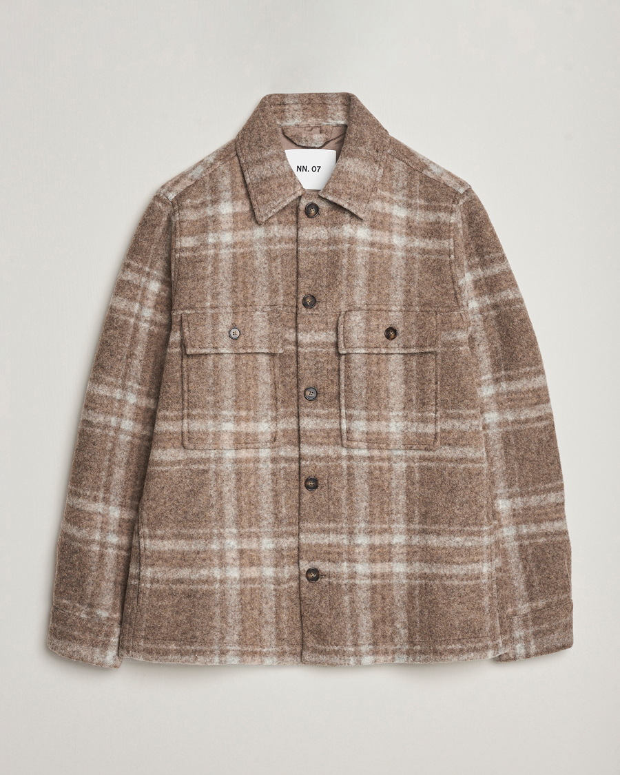 Hombres | Abrigos y chaquetas | NN07 | Wilas Checked Shirt Jacket Brown