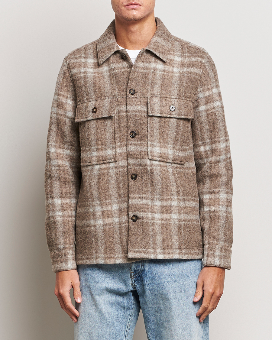 Hombres | Abrigos y chaquetas | NN07 | Wilas Checked Shirt Jacket Brown