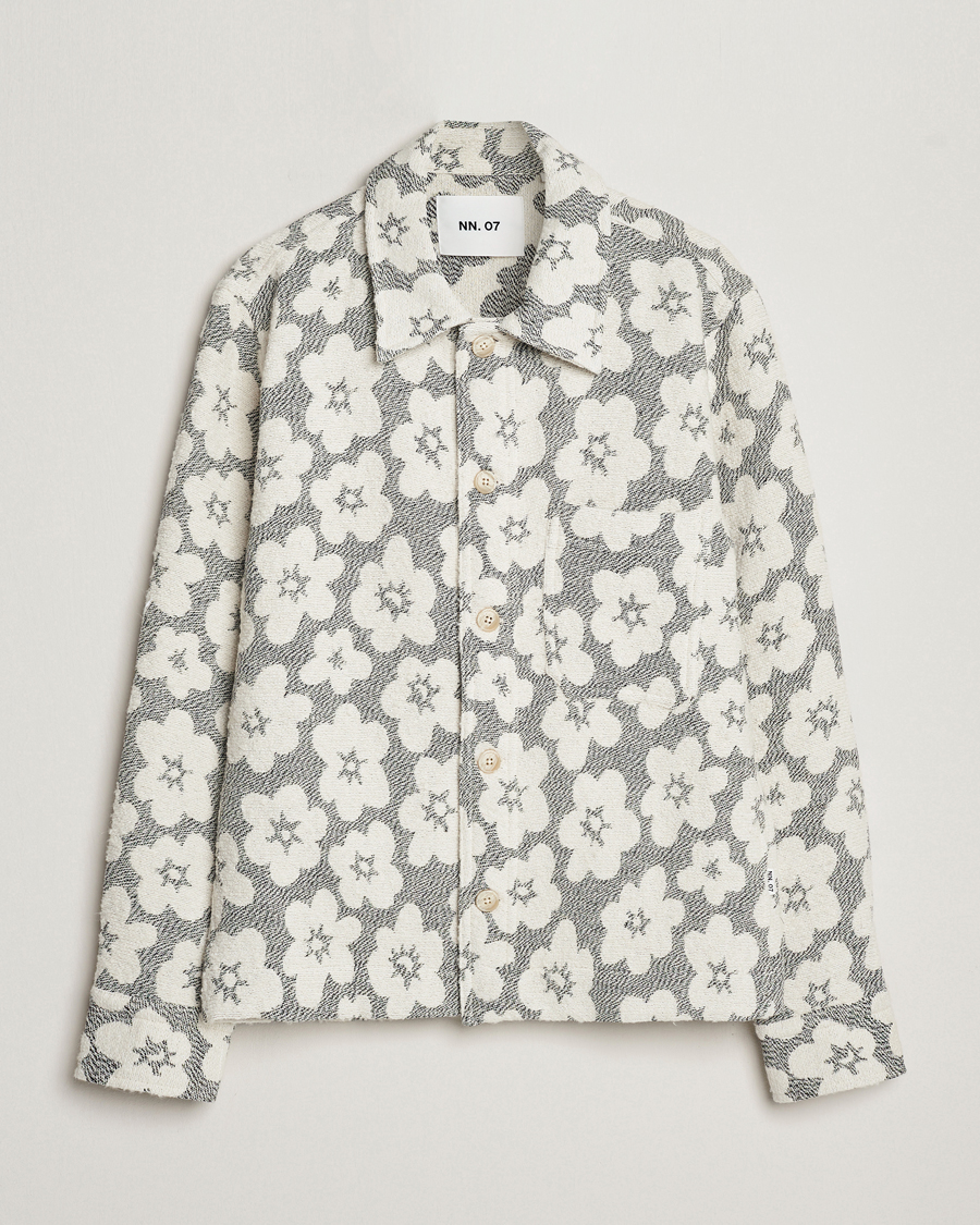 Hombres | Abrigos y chaquetas | NN07 | Rahim Flower Shirt Jacket White/Black