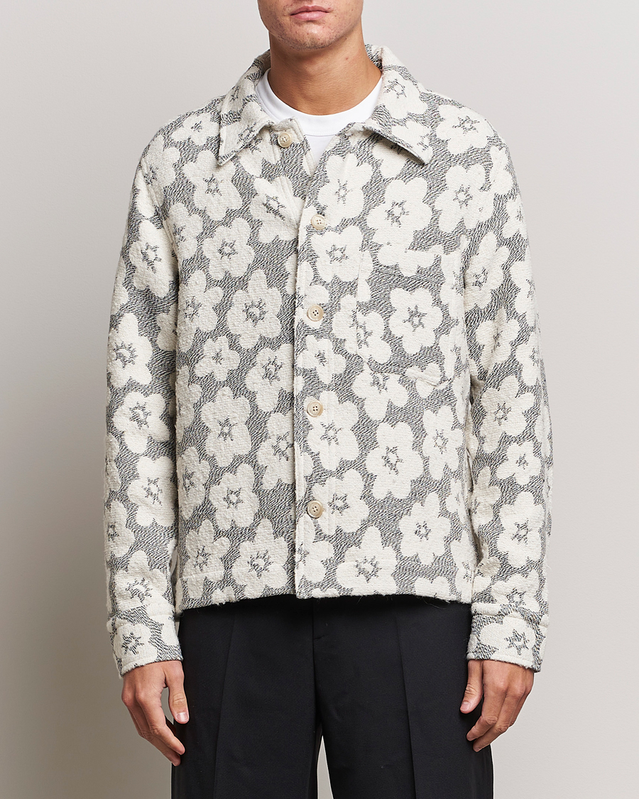 Hombres | Abrigos y chaquetas | NN07 | Rahim Flower Shirt Jacket White/Black