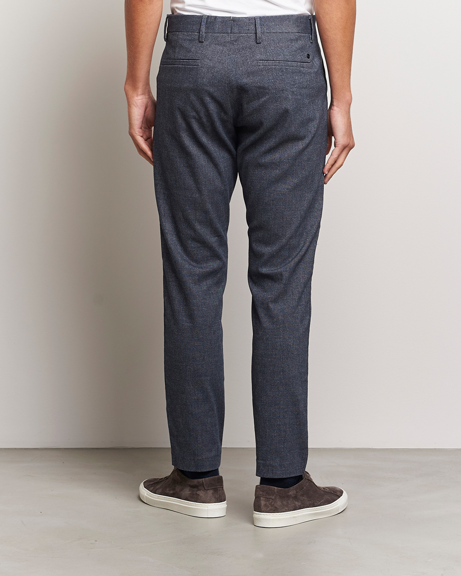 Hombres | Pantalones | NN07 | Theo Brushed Cotton Trousers Navy Blue
